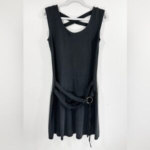 Sleeveless Black Crisscross Back Dress